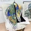 Sjaals 2022 Silk Square Scarf Dames Luxe hoofddoekprint Sjawls Vrouwelijk hijab Hair Band Vintage Necklerchief Ladies Pashmina Bandana240409