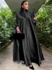 Casual Dresses WUHE Muslim Fashion Satin Women Dress Abaya Dubai Turkey African Maxi 2024 Pakistani Islam Modest Clothes Kaftan Robe