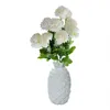 Flores decorativas Plantas de varanda Peony artificial para casamento de crisântemo de casamento sacrifício de flor de plástico