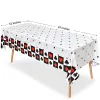 1pc 108 x 54inch Casino en plastique couverture de table de table de poker nappes de fête pour le thème las vegas décorations de fête d'anniversaire de casino