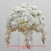 Dekorativa blommor 60/50 cm bröllopsbord mittstycke Boll vit rose orkidé hortensia blommor arrangemang party road crops fönster