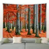 Autumn Forest Orange Tapestry bela paisagem Luz solar de parede boêmia pendurada tapeçarias de tons de fundo hippie de fundo