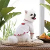 Dog Apparel Dogs And Cats Pet Clothes Mullet Rolled Edge Bottoming Shirt Spring Summer Autumn Supplies Two-legged Teddy Bichon