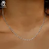 Ketens orsa juwelen Italiaanse dubbele laag watergolfketting ketting voor vrouwen 925 sterling zilveren nek sieraden sc75