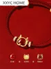Länkarmband söta drakeserier röda agatarmband för kvinnors ljus lyxår rep handgjorda smycken