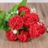 HOT 9 Big Flower Head Hydrangea Artificial Cristão Cristão Bola Fake Flor de seda Diy Home Garden Wedding Party Shop Decoração