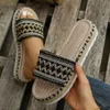 Slipare väver kvinnor plattform sommarskor för kvinnor ny strand casual heeled sandaler bohemiska handgjorda damer espadrilles 202 h240409 yu5h