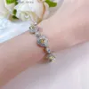 Bangle Vinregem Heart Cut 6 * 6 mm Lemon High Carbon Diamond Gemstone Elegant Armband 100% 925 Sterling Silver Exquisite Jewelry YQ240409