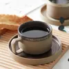 Mugs High Quality Japanese Style Ceramic 250ML Cappuccino Coffee Cup And Saucer Set Handmade Personalized Pottery Mug