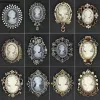 Crystal Rhinestones Cameo Vintage Brooch Pins for Women Queen's Cameo Beauty Clothing Accessor Girl Gift