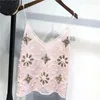 Women's Tanks Sexy Hollow Out Women Lace Camis Bead Work Tops Bling Gold Sequins