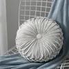 Pillow Nordic Style Velvet Pleated Pouf Round Solid Color Throw Home Decor Sofa Bay Window Floor Seat