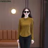 Blouses pour femmes S-3xl Year Stand Collars Tops Femmes Winter Basic Wear Office Lady Retro Vintage Slim Short Shirts Bouton de perle