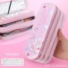 Cute Multi-layer Pencil Case Large Capacity Aesthetic Stationery Anime Pencil Bag Box for Girls Organizer Kawaii School Supplies