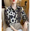 Bloups feminina moda moda sexy leopard imprimindo casual de manga longa loja de camisas em mulher elegante blusa