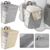 Laundry Bags Large Capacity Wall Hanging Hamper Foldable Dirty Basket Clothes Organizer Bathroom Bag Storage Bedroom Clo F0l6