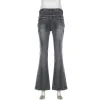 Darlingaga vintage y2k esthétique basse hauteur flare jeans femelle en détresse chic harajuku skinny pantalon pantalon botte cut poches capris