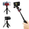 Monopods Afaith Mini Selfie Stick Stick Tripol Phone Tretene Table Monopod para o Smart Phone Titular GoPro Hero 11 10 9 8 7 6 5 preto