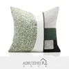 Kissengrau Green Patchwork Cover für Wohnzimmer 45 x 45 cm Baumwollwurf Kissen Sofa Auto S