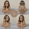 Long Wavy Synthetic Lace Front Hair s MidLength Brown Blonde Ombre for Women Afro Cosplay Daily Heat Resistant 240327