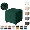 Couvercles de chaise en velours couvercle ottoman couvercle de bas de pied élastique doux pour le salon house pouf tabouret meuble protector