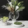 Figurines décoratives modernes Vase de verre luxueux moderne chambre à coucher chambre au chevet simple simple étude transparent salon bourse de bureau