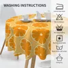 Table Cloth Oranges Slices Round Tablecloth Fruits Print Protector Vintage Living Room Dining Design Cover