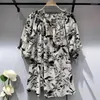 Women's Blouses Vintage Gedrukte Slash Neck Butterfly Sleeve Bloemkleding 2024 Zomer Loose Casual Tops Office Lady Shirts