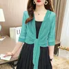 Summer Cardigan Ladies Sexy Thin Sunscreen Short Jacket Ling Dress Coat Type Shawl 240403