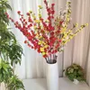 Fleurs décoratives 60 tête pêche fleur de mariage artificiel fleur de fleur de maison décoration vase organiser la simulation nuptiale avec de longues branches