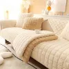 Solido di divano peluche super morbido di colore solido 1/2/3/4 sedile l forma di divano sezionale copertura di divano non slip per soggiorno