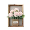 Frames 3D Artificial Flower Po Frame For Bouquet Carnation Plants Wooden Handmade Crafts Wedding Party Home Living Room Decoration