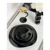 Ciotole Tavoli Set di torsione Piatto insalata Black Piano nero Irregolare Cereali Fruit Ceramica Pasta Ceramica DEIRO