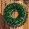 Flores decorativas Green Artificial Holiday Wreath Decoración festiva Navidad 40 cm