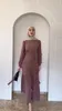 Vêtements ethniques Fashion Femmes 2pcs Assormer Abaya Robe Dubai Cocktail Party Tops et enrouler des jupes musulmanes tenues islamiques