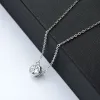 Anziw Real 1ct 2ct 2ct Moissanite Bubble Punde Women's Женское ожерелье 925 Серебряное серебро милые круглые лаборатории бриллиантовые украшения для девочек