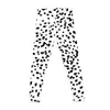 Active Pants Nadia - Svartvitt djurtryck dalmatiska fläckfläckar prickar bw leggings kvinnors kvinnor