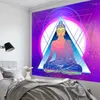 Tapisserier Buddha Tapestry Tryckt vägg hängande buddhistisk tro lotus hippie bohemian polyesterark konstrum heminredning