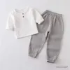 Kleidung Sets Baby Boys Girls Set Kleidung lange Ärmel Hauswäsche Musselin Cotton Pyjama Outfit Kids Anzug Shirt Tops+Hosen 2pc 0-7 Jahre