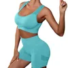 Set attivi set da 2 pezzi Nylon Crop Bra Shorts Yoga Set Women Gym Fitness Stit Sports Sump Sports Collabon