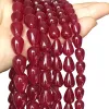 Naturstein Wassertropfen Rot Chalcedony Jades Perlen Lose Abstandshalterperlen für Schmuck Herstellung von DIY -Energie Armband Halskette Ohrring