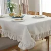 Table Cloth Linen Cotton Tablecloth For Party Decoration Monochromatic Cover Lotus Leaf Side Dining