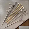 Hårklämmor Barrettes Fashion Butterfly Sticks For Women Metal Clip Pins Minimalistiska Irregualr Girls Hairpins Bun Maker Headwear Dro Dhnvd