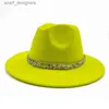 Cappelli larghi cappelli a secchio cappelli per trapano Fedoras Hat Women Men Hat Color Natural Uniisex Fashion Church Panama Cappello di lana di lana jazz Cap jazz Brim Wholesale Y240409