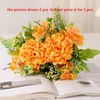 Decorative Flowers Simulation Chrysanthemum Hydrangea Bouquet Silk Fake Flower Auditorium Decor Artificial Table Tennis Plant