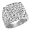 Ofertas hiphop stijl trendy mannen rings koperen ring ijs uit bling pave kubieke zirconia geometrie ring charmes 240409