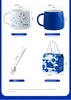 Tasses classiques bleu tasse haute beauté net net mate tasse de café tasse de cadeaux personnalisés