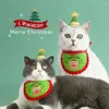 Hundkläder 1 Set husdjurshatt och Bib Exquisite Brodery Cat Soft Justerbar juldräkt Party Decoration