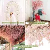 Flores decorativas 1.5m 68 Simulação artificial Flores de cerejeira árvore rosa Arco de casamento decoração de casa decoração de teto de decoração de fundo parede