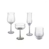 Wine Glasses Tulips Vertical Stripe Crystal Cup Colorful Gold Wire Goblet Champagne Water Drinking Wedding Party Home Drinkware